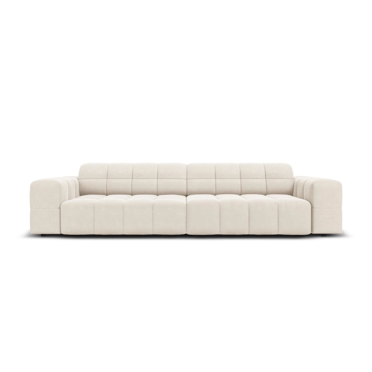 Chicago 4-Sitzer Sofa aus Samt in Hellbeige (Bluvel 22), 244x102x70 cm von Cosmopolitan Design – Bild 1