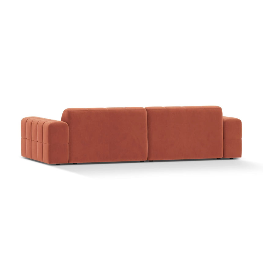 Chicago 4-Sitzer Sofa aus Samt in Koralle (Venus 2933), 252x102 cm von Cosmopolitan Design – Bild 4