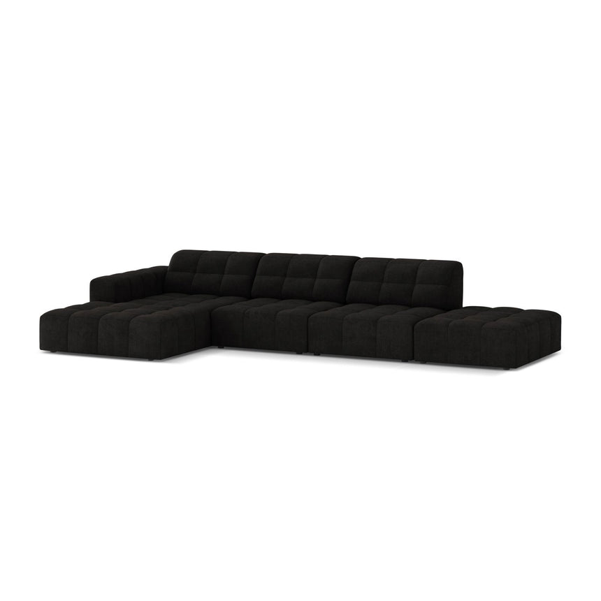 Chicago 5-Sitzer Ecksofa, Linke Seite, aus Chenille in Anthrazit (Eden 21 Black), 348x167 cm von Cosmopolitan Design – Bild 3