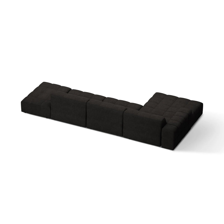 Chicago 5-Sitzer Ecksofa, Linke Seite, aus Chenille in Anthrazit (Eden 21 Black), 348x167 cm von Cosmopolitan Design – Bild 4