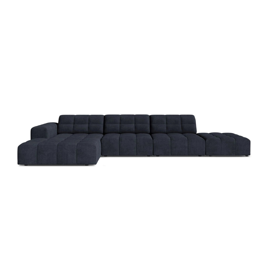 Chicago 5-Sitzer Ecksofa, Linke Seite, aus Chenille in Marineblau (Eden 16 Deep Blue), 348x167 cm von Cosmopolitan Design – Bild 1