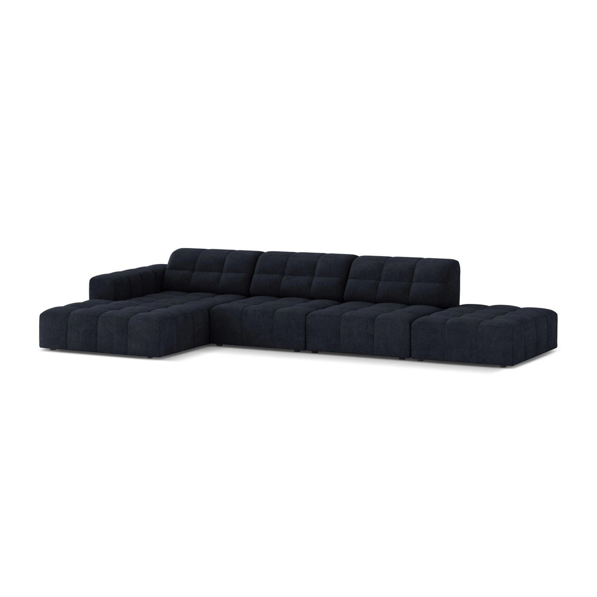 Chicago 5-Sitzer Ecksofa, Linke Seite, aus Chenille in Marineblau (Eden 16 Deep Blue), 348x167 cm von Cosmopolitan Design – Bild 3