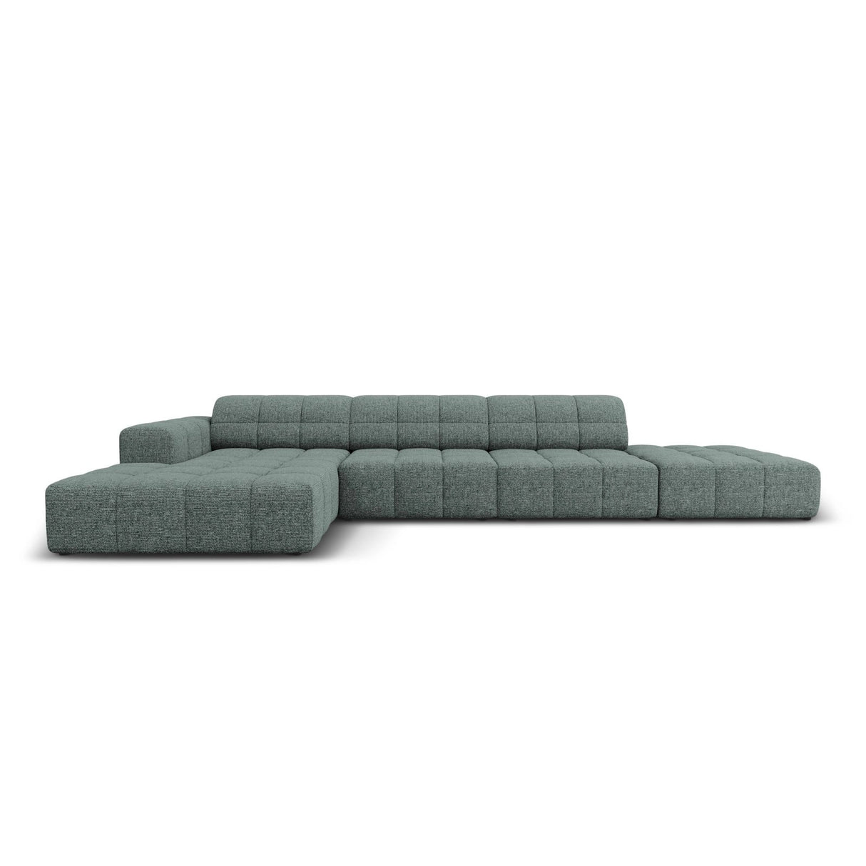 Chicago 5-Sitzer Ecksofa, Linke Seite, aus Chenille in Petrol (Haga 78), 341x166x70 cm von Cosmopolitan Design – Bild 1