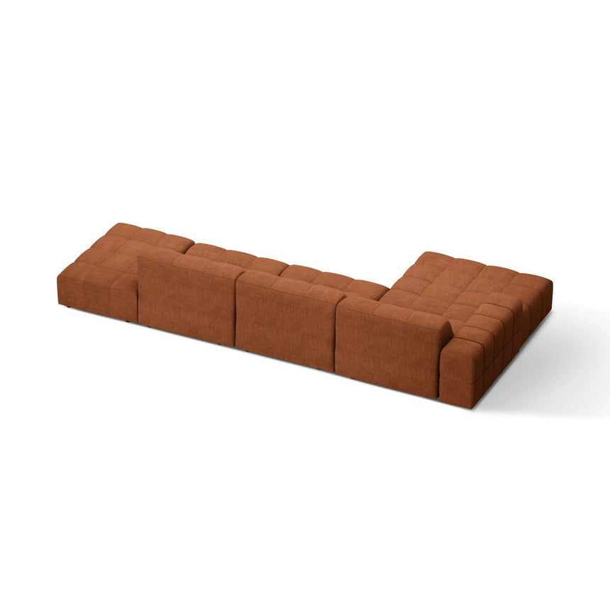 Chicago 5-Sitzer Ecksofa, Linke Seite, aus Chenille in Ziegel (Eden 10 Terra), 348x167 cm von Cosmopolitan Design – Bild 4