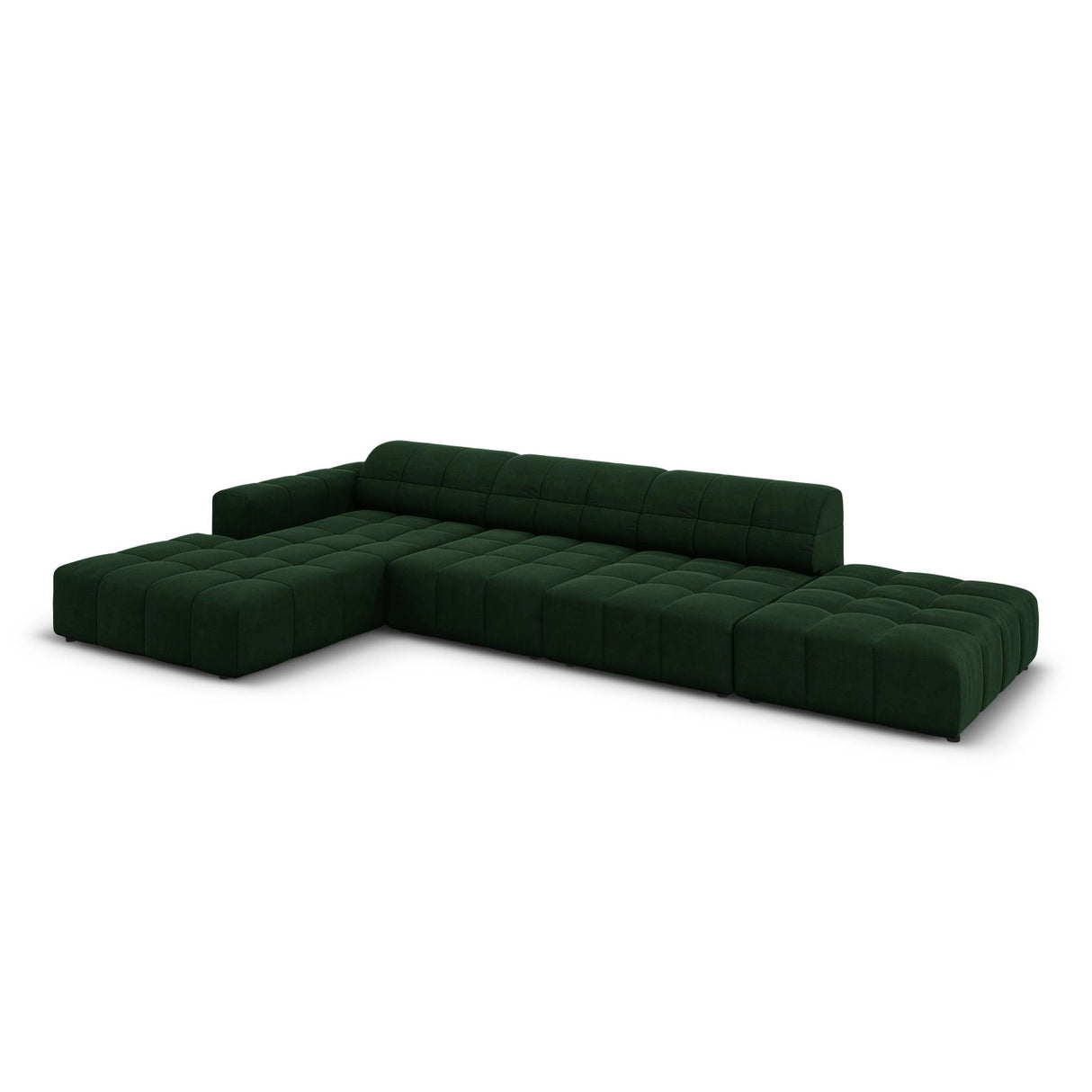 Chicago 5-Sitzer Ecksofa, Linke Seite, aus Samt in Flaschengrün (Bluvel 78), 341x166x70 cm von Cosmopolitan Design – Bild 4