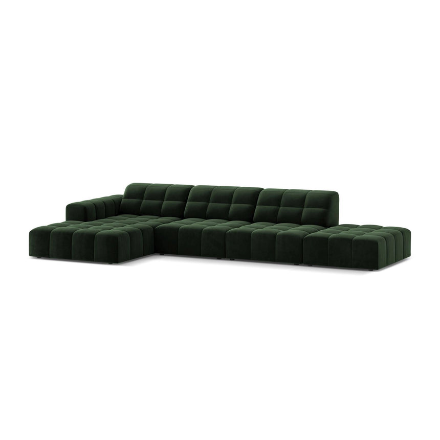 Chicago 5-Sitzer Ecksofa, Linke Seite, aus Samt in Flaschengrün (Venus 2940), 348x167 cm von Cosmopolitan Design – Bild 3