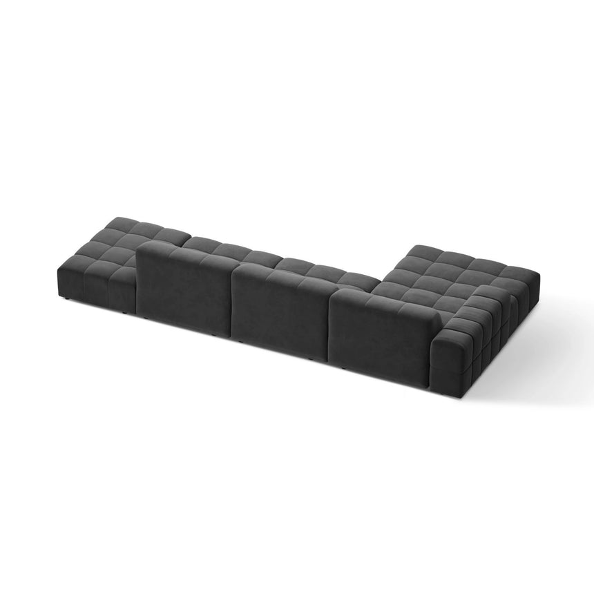 Chicago 5-Sitzer Ecksofa, Linke Seite, aus Samt in Grau (Venus 2930), 348x167 cm von Cosmopolitan Design – Bild 4