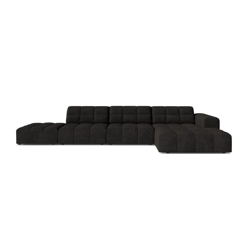 Chicago 5-Sitzer Ecksofa, Rechte Seite, aus Chenille in Anthrazit (Eden 21 Black), 348x167 cm von Cosmopolitan Design – Bild 1