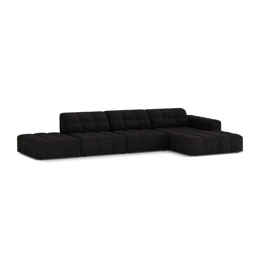 Chicago 5-Sitzer Ecksofa, Rechte Seite, aus Chenille in Anthrazit (Eden 21 Black), 348x167 cm von Cosmopolitan Design – Bild 3