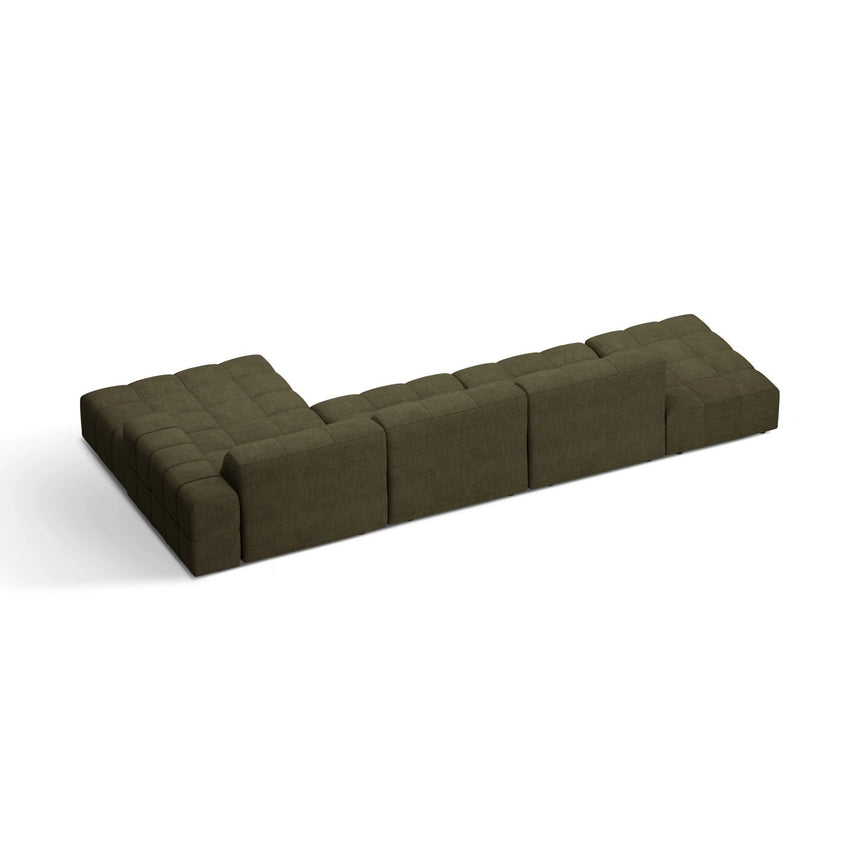 Chicago 5-Sitzer Ecksofa, Rechte Seite, aus Chenille in Grün (Eden 12 Olive), 348x167 cm von Cosmopolitan Design – Bild 4