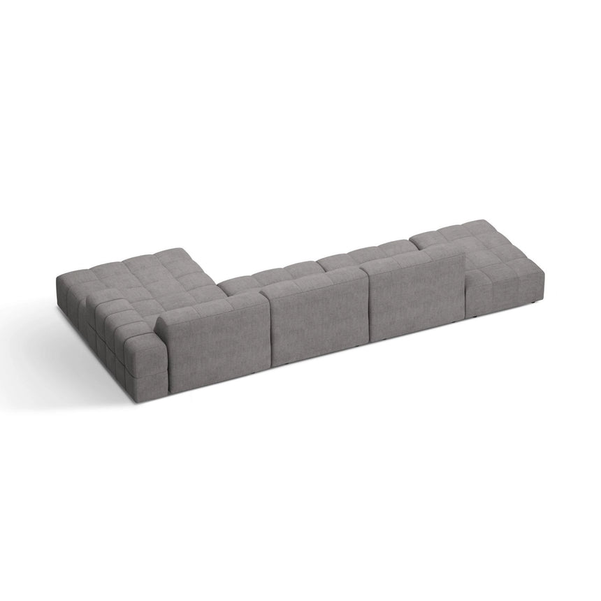 Chicago 5-Sitzer Ecksofa, Rechte Seite, aus Chenille in Hellgrau (Eden 18 Grey), 348x167 cm von Cosmopolitan Design – Bild 4