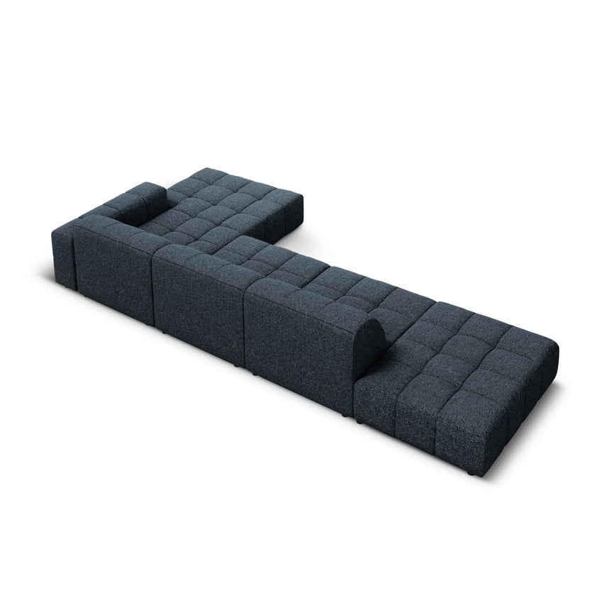 Chicago 5-Sitzer Ecksofa, Rechte Seite, aus Chenille in Königsblau (Haga 86), 341x166x70 cm von Cosmopolitan Design – Bild 5