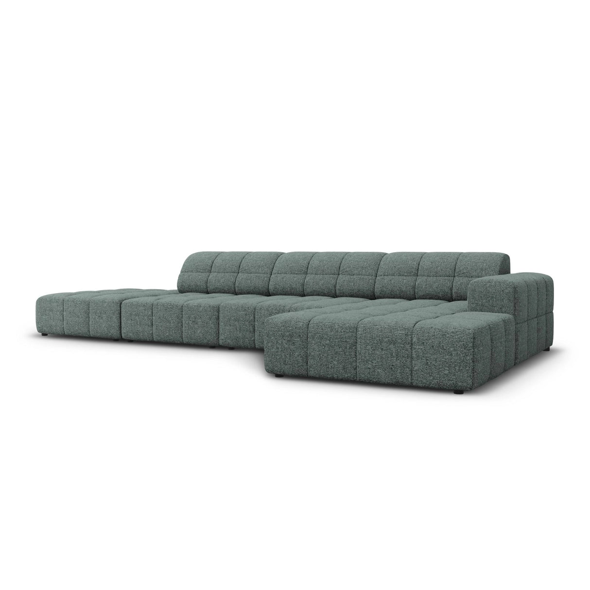 Chicago 5-Sitzer Ecksofa, Rechte Seite, aus Chenille in Petrol (Haga 78), 341x166x70 cm von Cosmopolitan Design – Bild 3