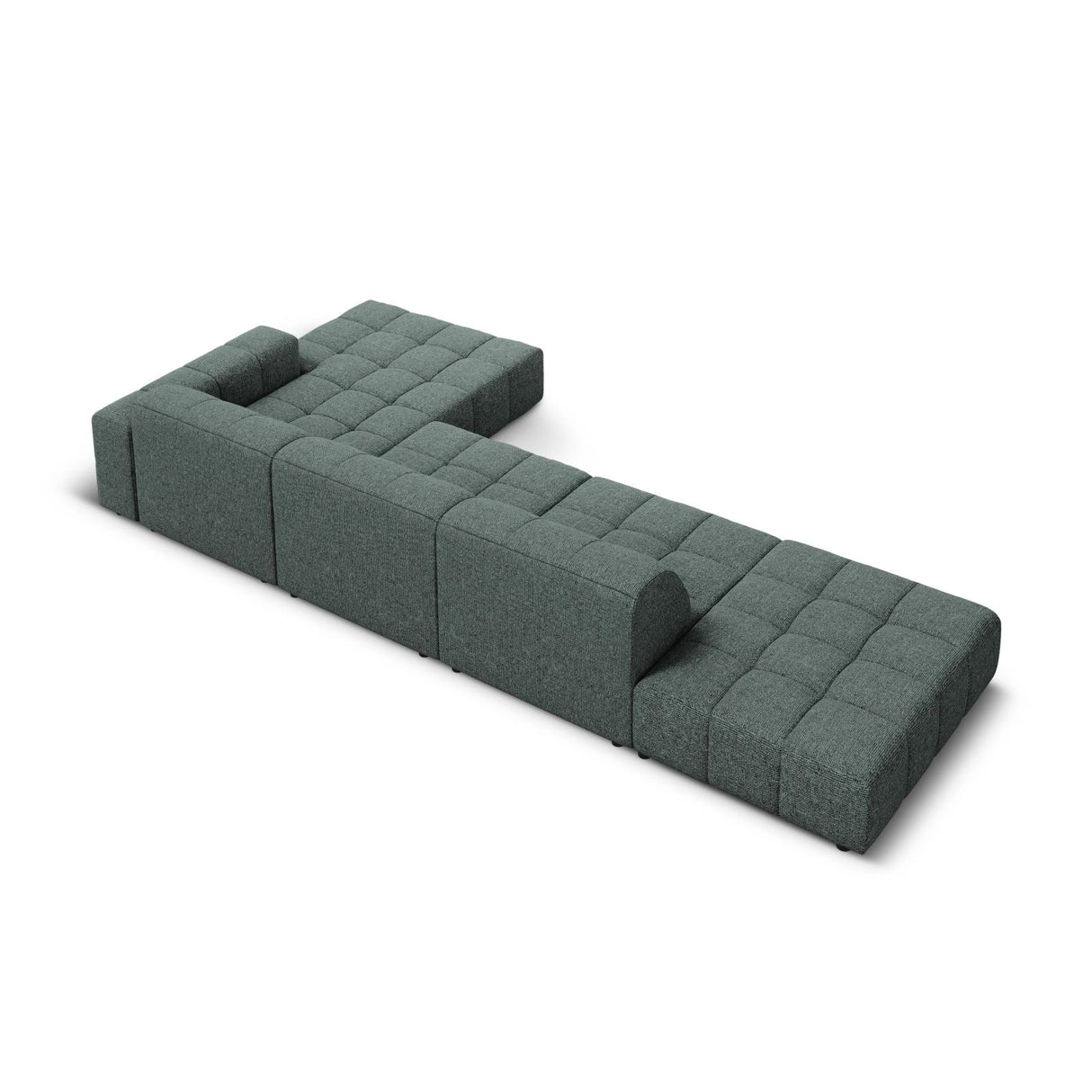 Chicago 5-Sitzer Ecksofa, Rechte Seite, aus Chenille in Petrol (Haga 78), 341x166x70 cm von Cosmopolitan Design – Bild 5