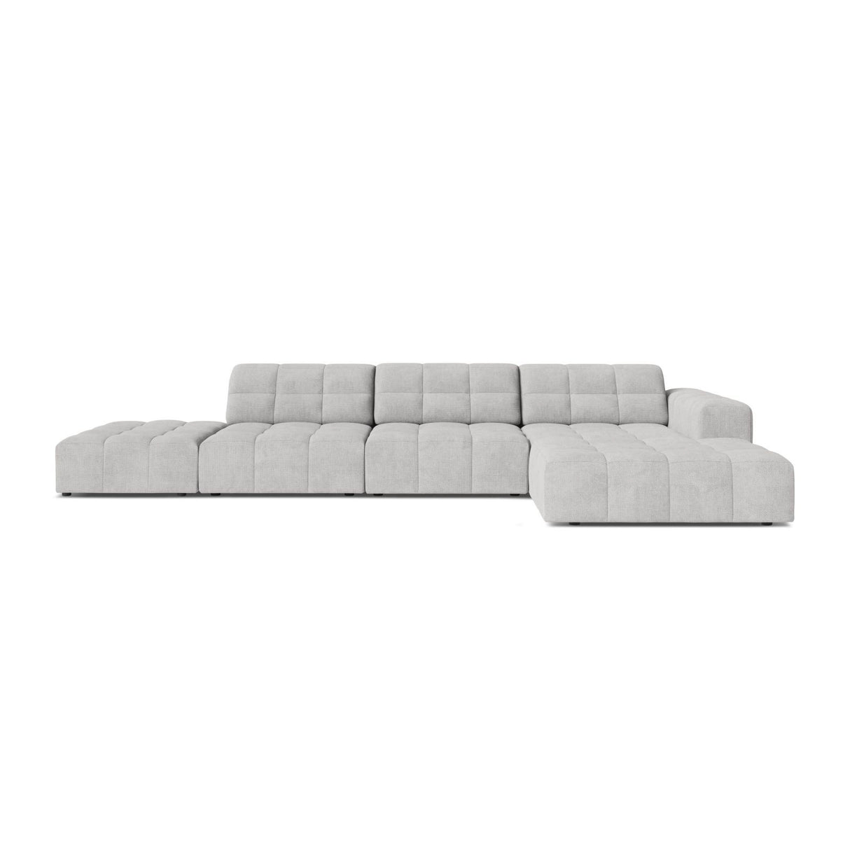 Chicago 5-Sitzer Ecksofa, Rechte Seite, aus Chenille in Silber (Eden 17 Silver), 348x167 cm von Cosmopolitan Design – Bild 1