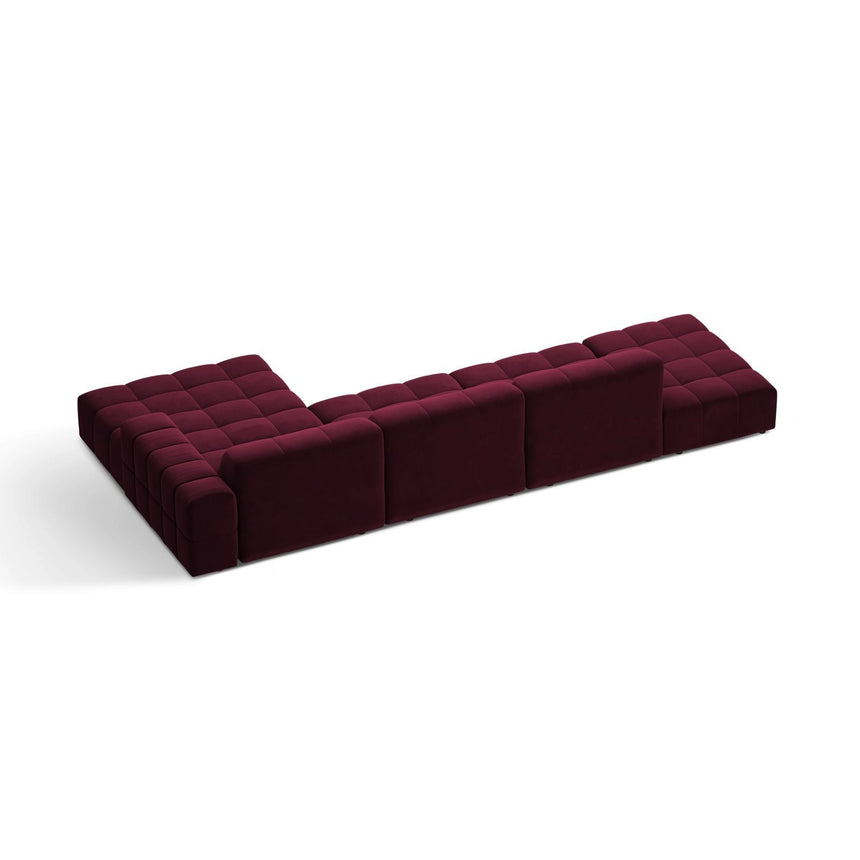 Chicago 5-Sitzer Ecksofa, Rechte Seite, aus Samt in Burgund (Venus 2932), 348x167 cm von Cosmopolitan Design – Bild 4
