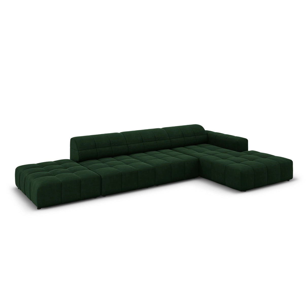 Chicago 5-Sitzer Ecksofa, Rechte Seite, aus Samt in Flaschengrün (Bluvel 78), 341x166x70 cm von Cosmopolitan Design – Bild 4