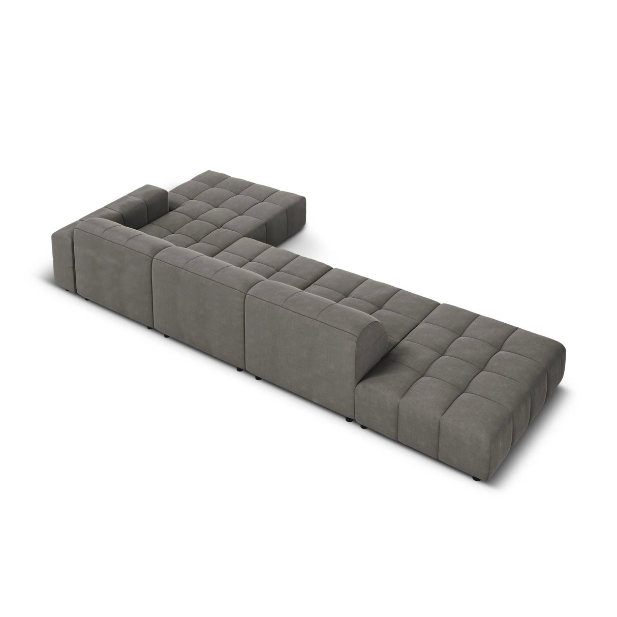 Chicago 5-Sitzer Ecksofa, Rechte Seite, aus Samt in Hellgrau (Bluvel 13), 341x166x70 cm von Cosmopolitan Design – Bild 5