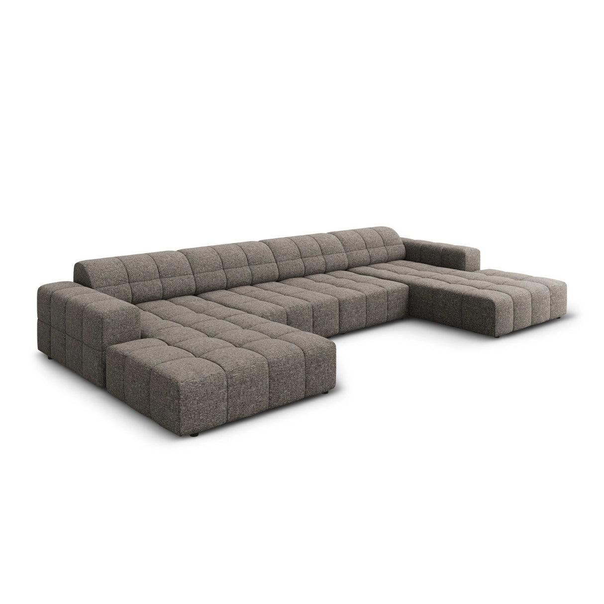Chicago 6-Sitzer Panorama Sofa aus Chenille in Grau (Haga 16), Beine in Schwarzes Plastik, 364x166x70 cm von Cosmopolitan Design – Bild 3