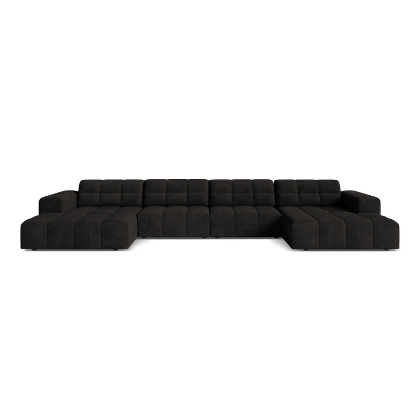 Chicago 6-Sitzer Panoramasofa aus Chenille in Anthrazit (Eden 21 Black), 375x167 cm von Cosmopolitan Design – Bild 1