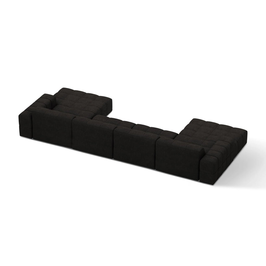Chicago 6-Sitzer Panoramasofa aus Chenille in Anthrazit (Eden 21 Black), 375x167 cm von Cosmopolitan Design – Bild 4