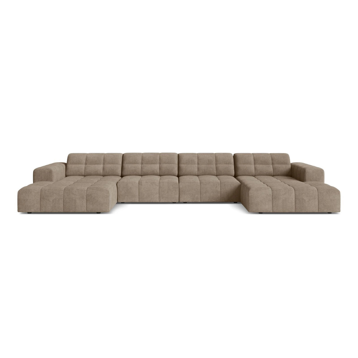 Chicago 6-Sitzer Panoramasofa aus Chenille in Dunkelbeige (Eden 4 Beige), 375x167 cm von Cosmopolitan Design – Bild 1