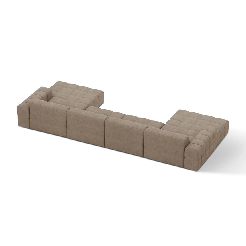 Chicago 6-Sitzer Panoramasofa aus Chenille in Dunkelbeige (Eden 4 Beige), 375x167 cm von Cosmopolitan Design – Bild 4