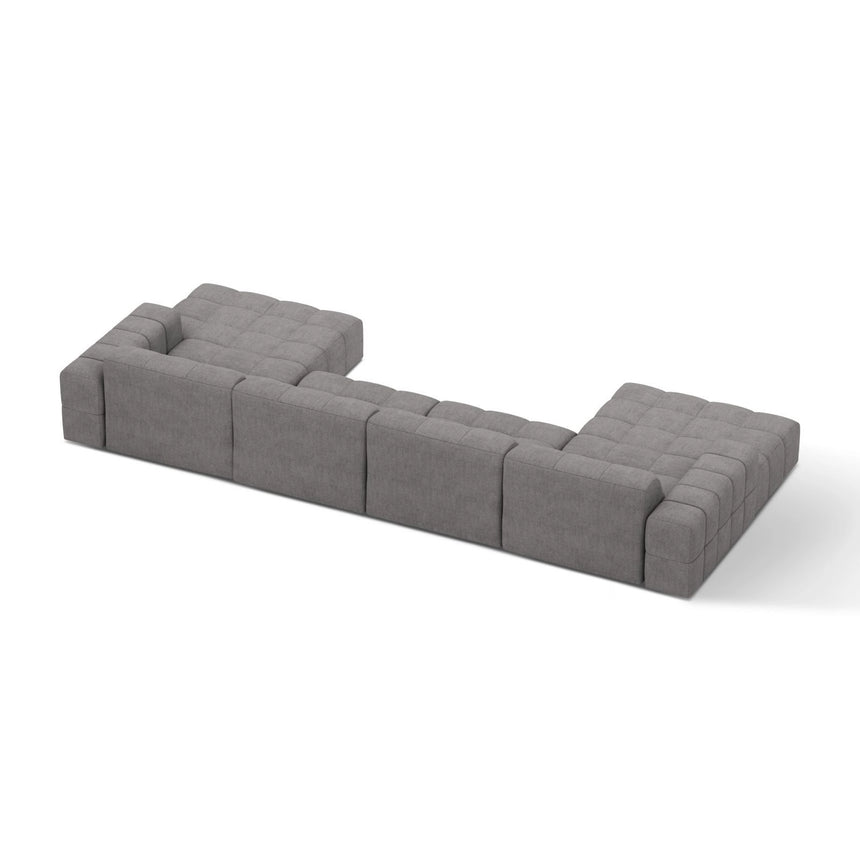Chicago 6-Sitzer Panoramasofa aus Chenille in Hellgrau (Eden 18 Grey), 375x167 cm von Cosmopolitan Design – Bild 4