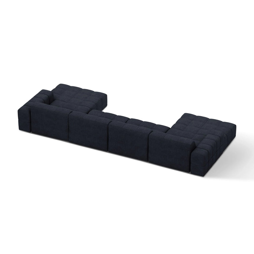 Chicago 6-Sitzer Panoramasofa aus Chenille in Marineblau (Eden 16 Deep Blue), 375x167 cm von Cosmopolitan Design – Bild 4