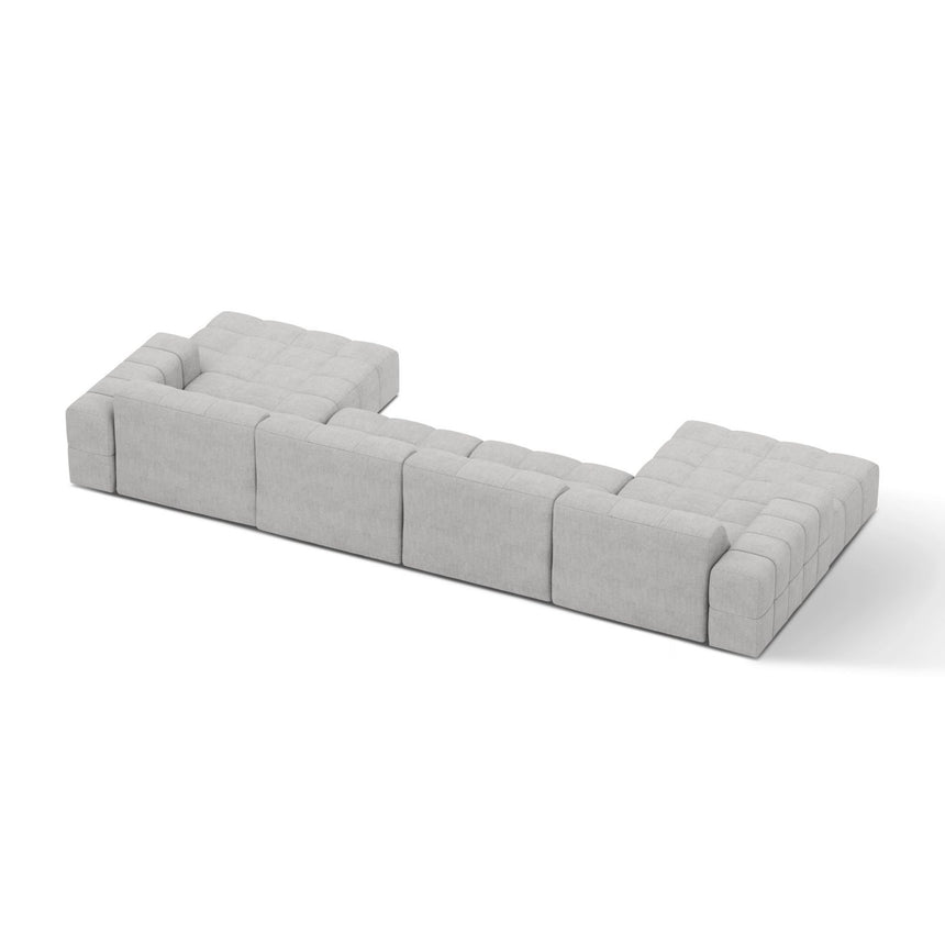 Chicago 6-Sitzer Panoramasofa aus Chenille in Silber (Eden 17 Silver), 375x167 cm von Cosmopolitan Design – Bild 4