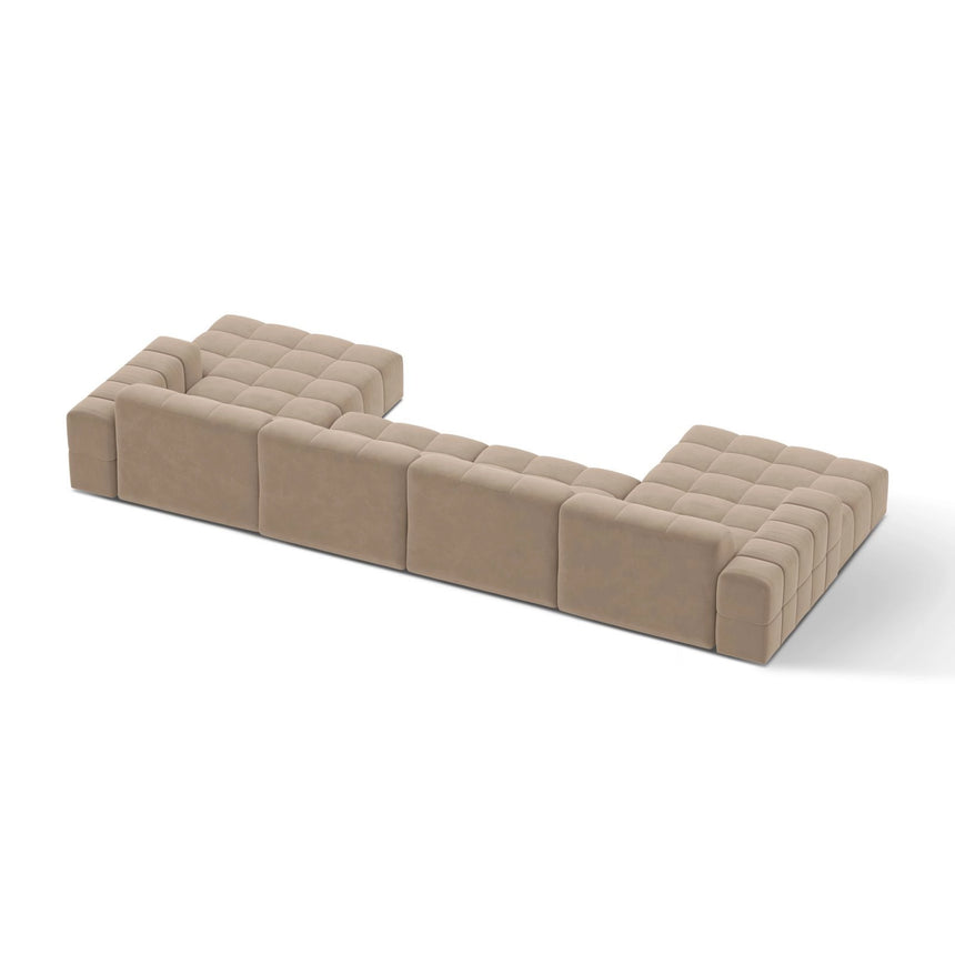 Chicago 6-Sitzer Panoramasofa aus Samt in Beige (Venus 2928), 375x167 cm von Cosmopolitan Design – Bild 4