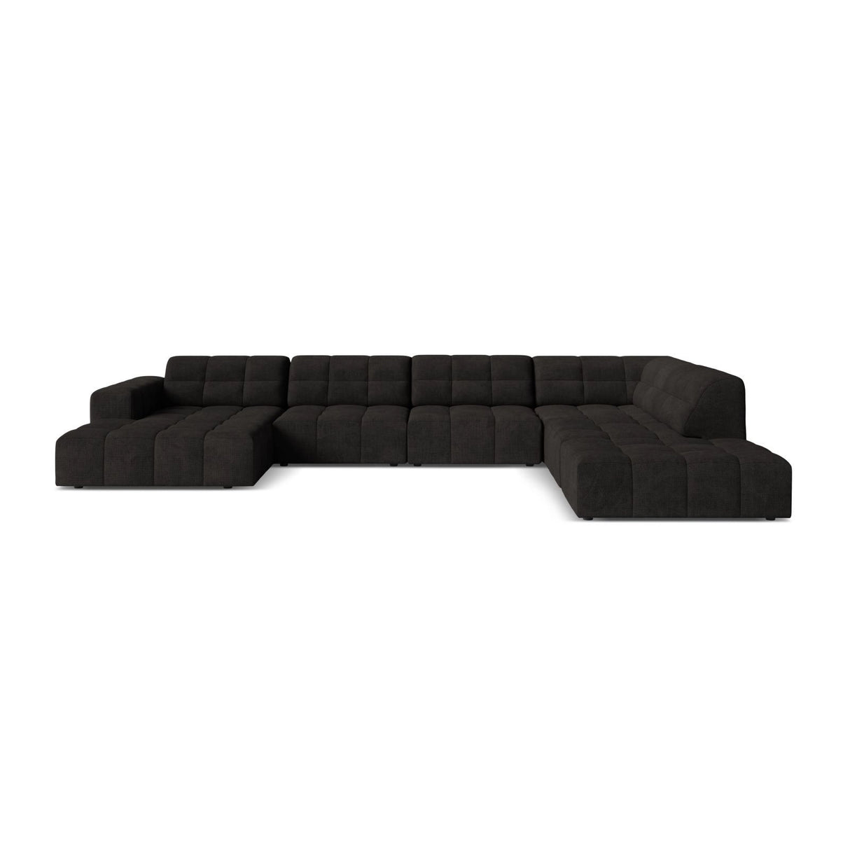 Chicago 7-Sitzer Panoramasofa, Rechte Seite, aus Chenille in Anthrazit (Eden 21 Black), 375x263 cm von Cosmopolitan Design – Bild 1