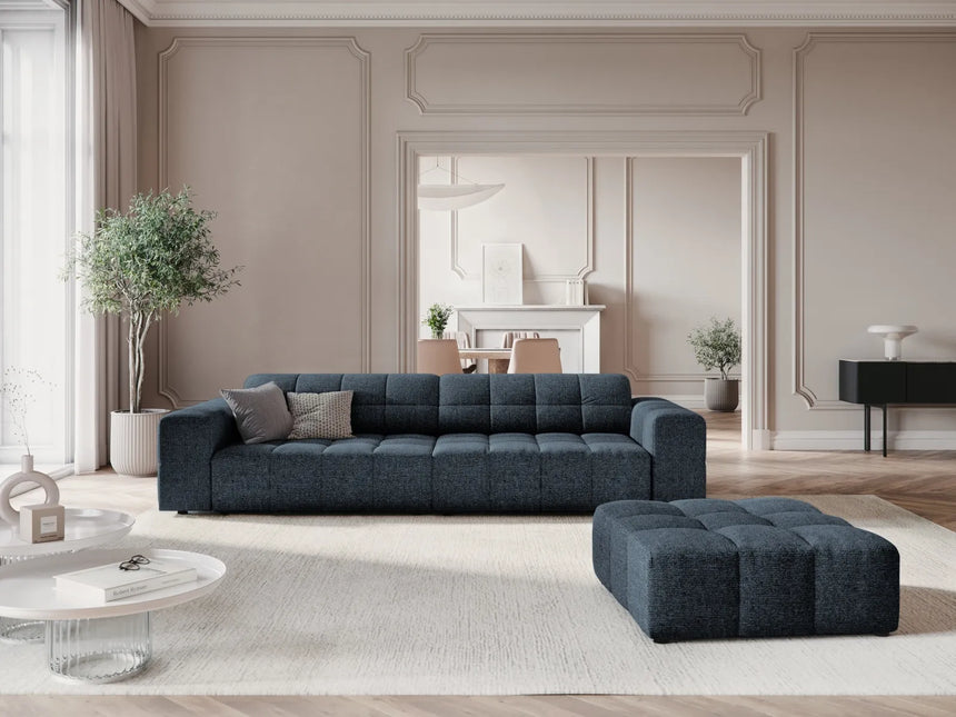 Chicago Pouf aus Chenille in Königsblau (Haga 86), 102x80x40 cm von Cosmopolitan Design – Bild 2