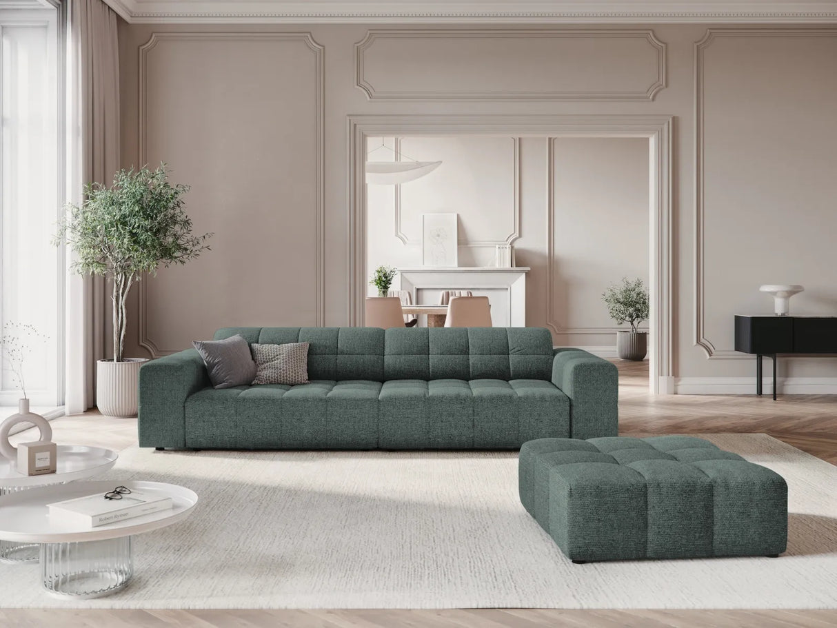 Chicago Pouf aus Chenille in Petrol (Haga 78), 102x80x40 cm von Cosmopolitan Design – Bild 2