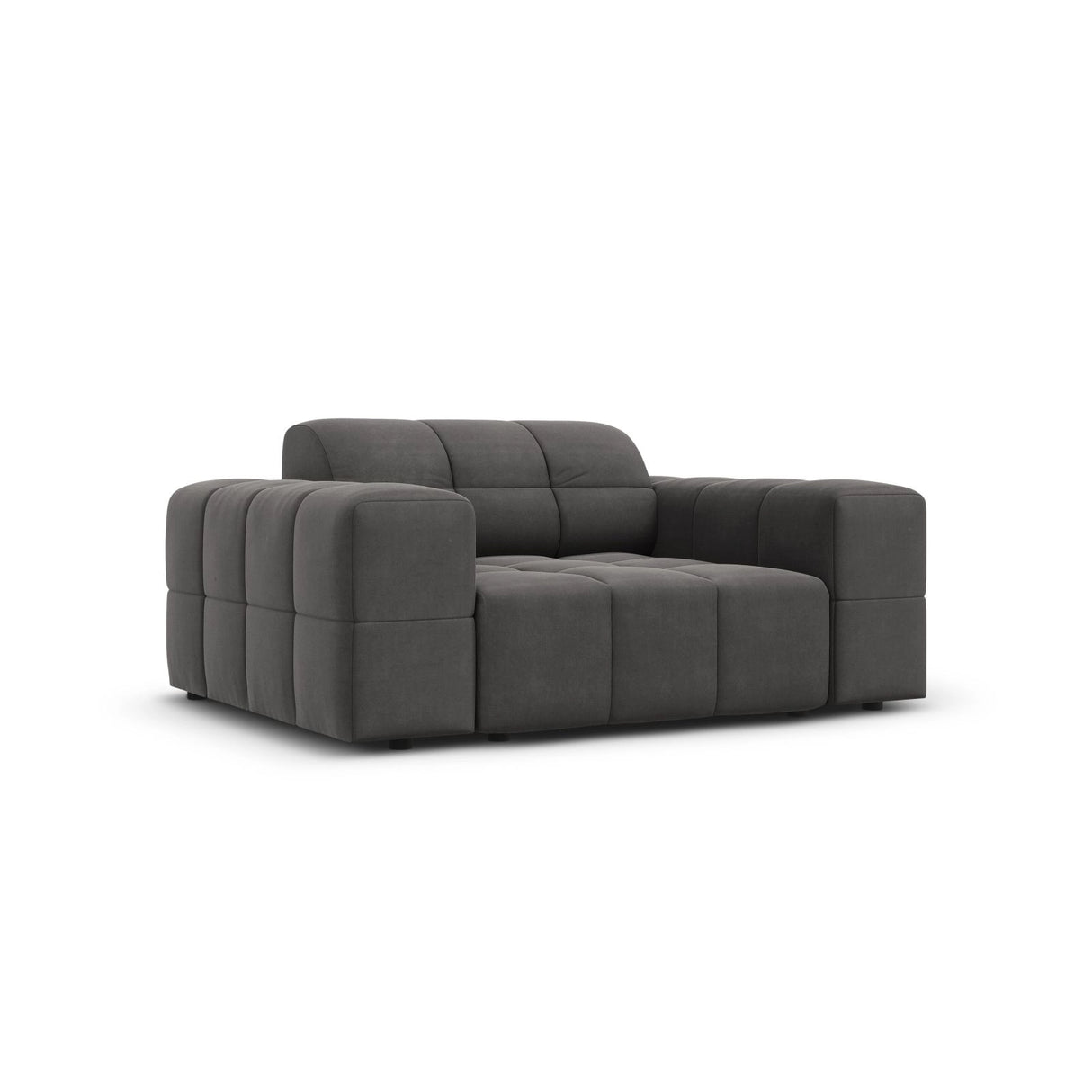 Chicago Sessel aus Samt in Grau (Bluvel 14), 124x102x70 cm von Cosmopolitan Design – Bild 3