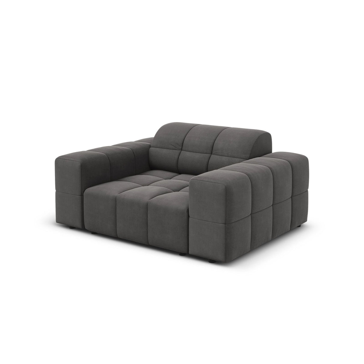 Chicago Sessel aus Samt in Grau (Bluvel 14), 124x102x70 cm von Cosmopolitan Design – Bild 4