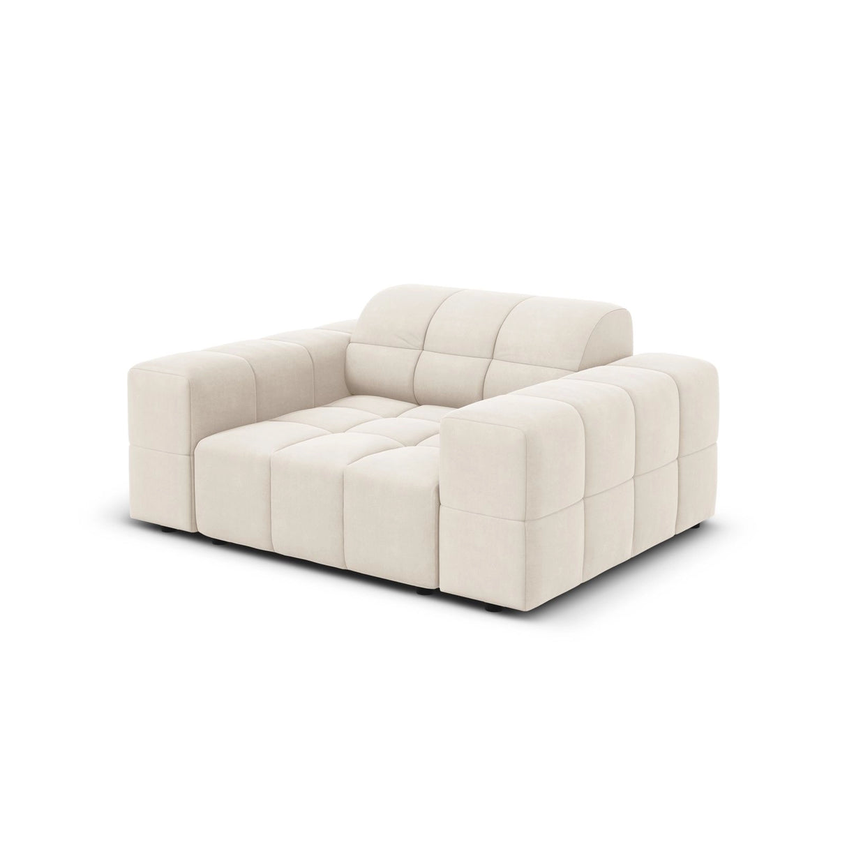 Chicago Sessel aus Samt in Hellbeige (Bluvel 22), 124x102x70 cm von Cosmopolitan Design – Bild 4