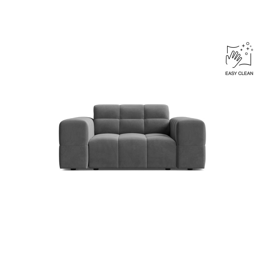 Chicago Sessel aus Samt in Hellgrau (Venus 2929), 132x102 cm von Cosmopolitan Design – Bild 1