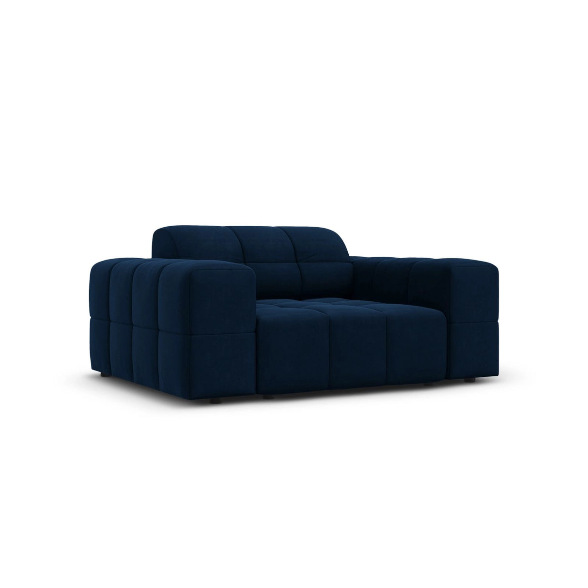 Chicago Sessel aus Samt in Königsblau (Bluvel 86), 124x102x70 cm von Cosmopolitan Design – Bild 3