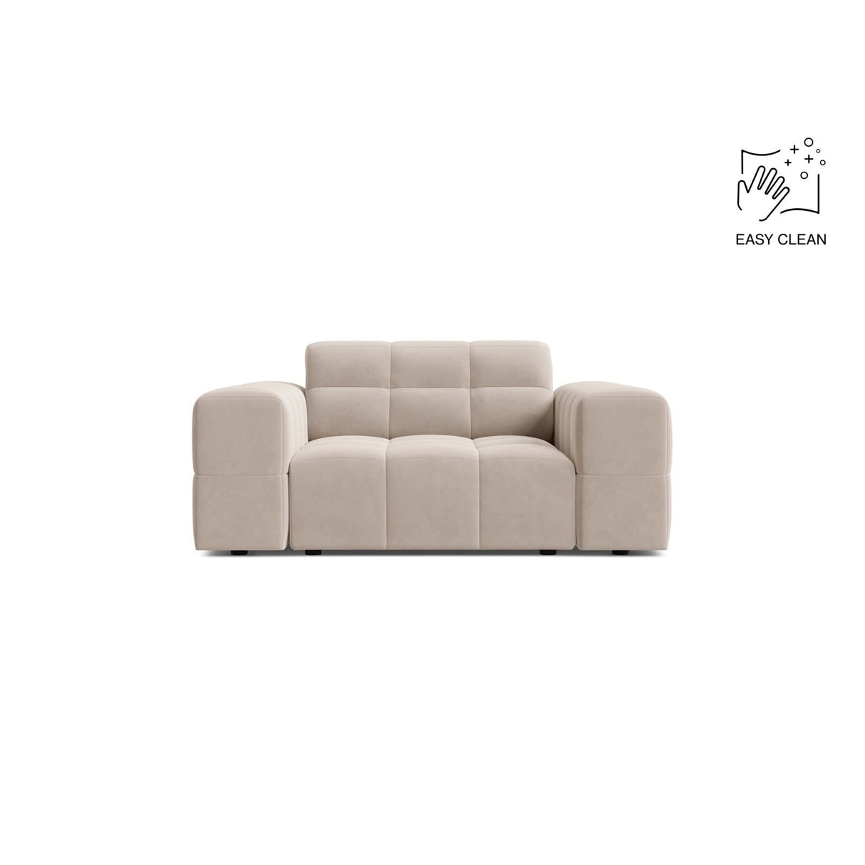 Chicago Sessel aus Samt in Leichtes Beige (Venus 2927), 132x102 cm von Cosmopolitan Design – Bild 1