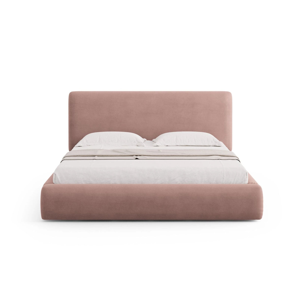 Colonel Bett mit Kopfteil und Stauraum aus Chenille in Rosa (Rebel 7), 140x200 cm von Cosmopolitan Design – Bild 3