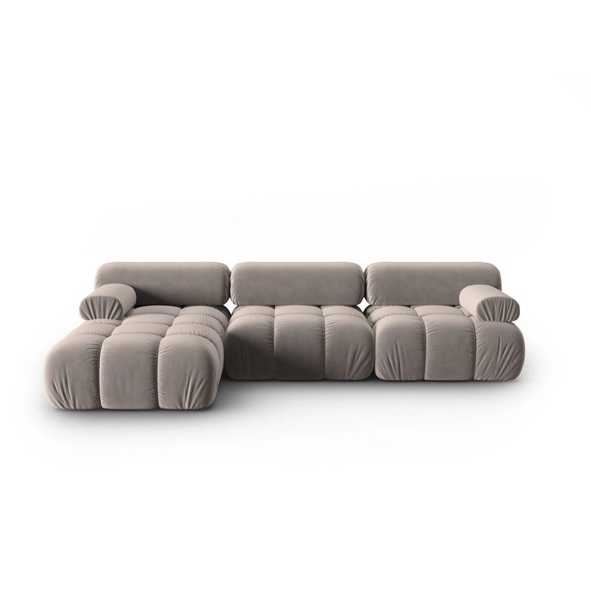 Cortina Modulares 4-Sitzer Ecksofa, Linke Seite, aus Samt in Cappuccino (Bluvel 40), 282x155 cm von Cosmopolitan Design – Bild 1