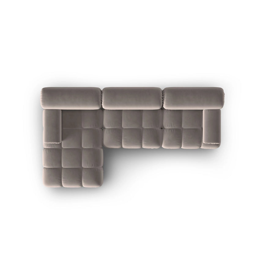Cortina Modulares 4-Sitzer Ecksofa, Linke Seite, aus Samt in Cappuccino (Bluvel 40), 282x155 cm von Cosmopolitan Design – Bild 6