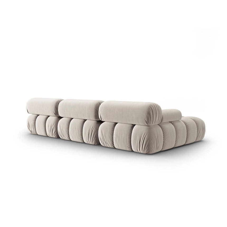 Cortina Modulares 4-Sitzer Ecksofa, Linke Seite, aus Samt in Dunkelbeige (Bluvel 30), 282x155 cm von Cosmopolitan Design – Bild 5