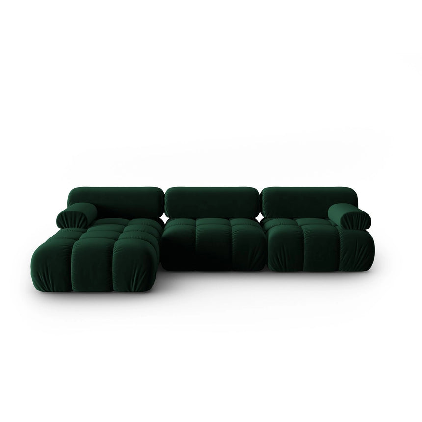 Cortina Modulares 4-Sitzer Ecksofa, Linke Seite, aus Samt in Flaschengrün (Bluvel 78), 282x155 cm von Cosmopolitan Design – Bild 1
