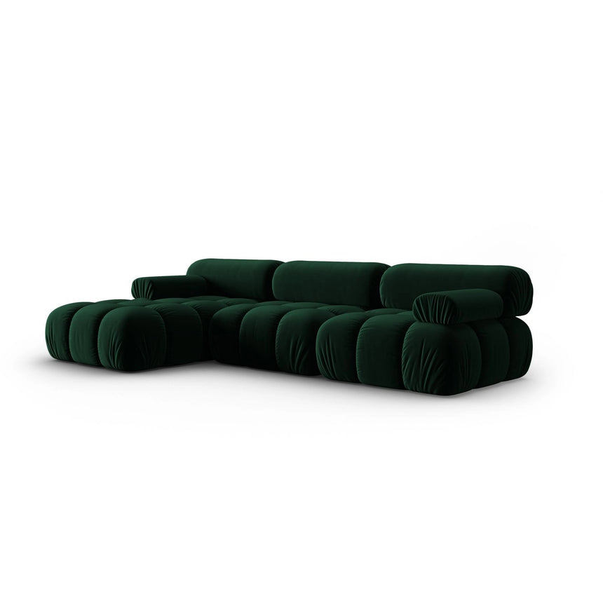 Cortina Modulares 4-Sitzer Ecksofa, Linke Seite, aus Samt in Flaschengrün (Bluvel 78), 282x155 cm von Cosmopolitan Design – Bild 3