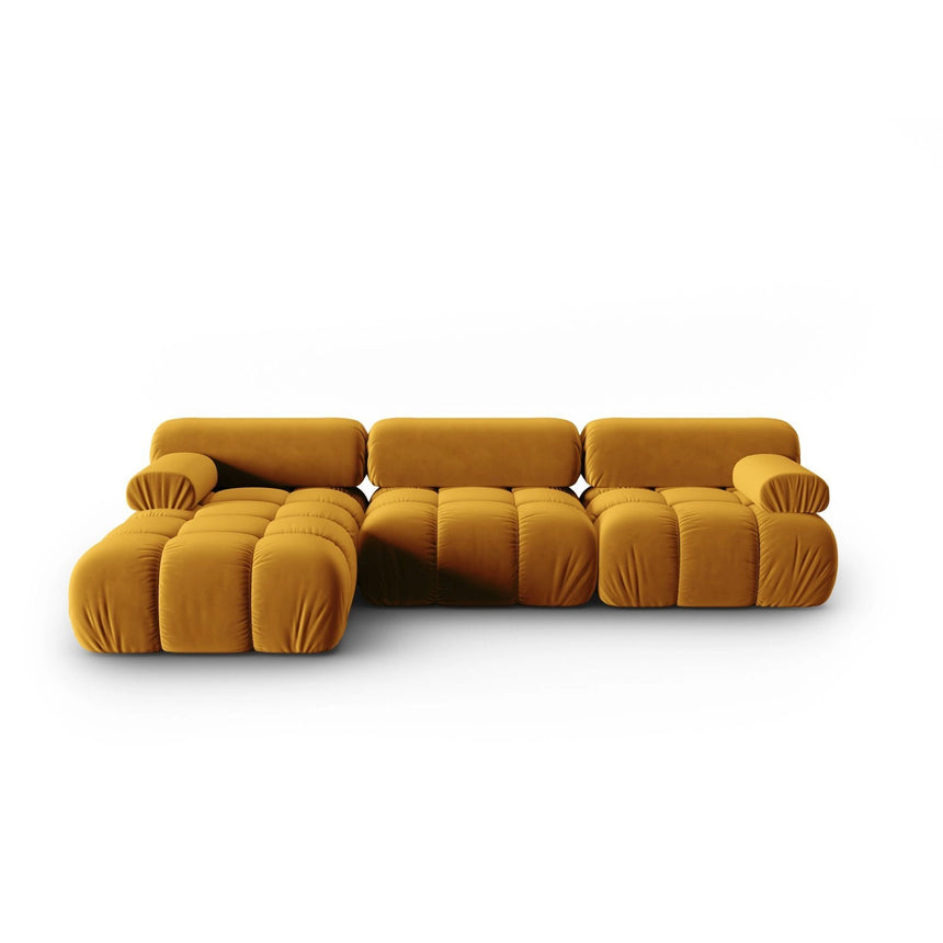 Cortina Modulares 4-Sitzer Ecksofa, Linke Seite, aus Samt in Gelb (Bluvel 68), 282x155 cm von Cosmopolitan Design – Bild 1