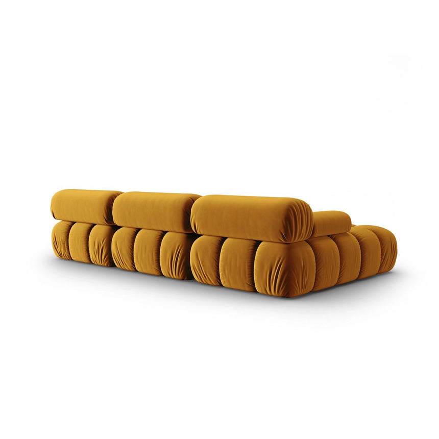 Cortina Modulares 4-Sitzer Ecksofa, Linke Seite, aus Samt in Gelb (Bluvel 68), 282x155 cm von Cosmopolitan Design – Bild 5