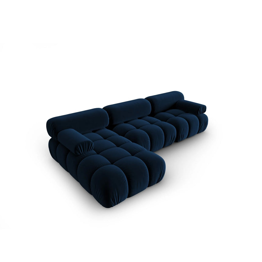 Cortina Modulares 4-Sitzer Ecksofa, Linke Seite, aus Samt in Königsblau (Bluvel 86), 282x155 cm von Cosmopolitan Design – Bild 4