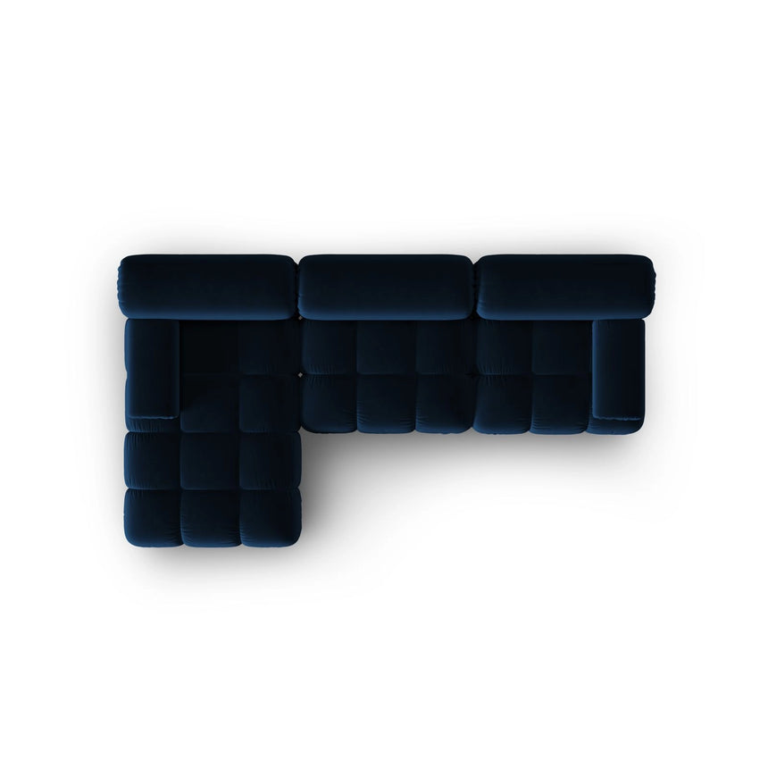 Cortina Modulares 4-Sitzer Ecksofa, Linke Seite, aus Samt in Königsblau (Bluvel 86), 282x155 cm von Cosmopolitan Design – Bild 6